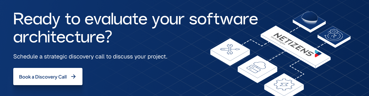 Software architecture discovery call with a development company for evaluating project technology and engineering needs